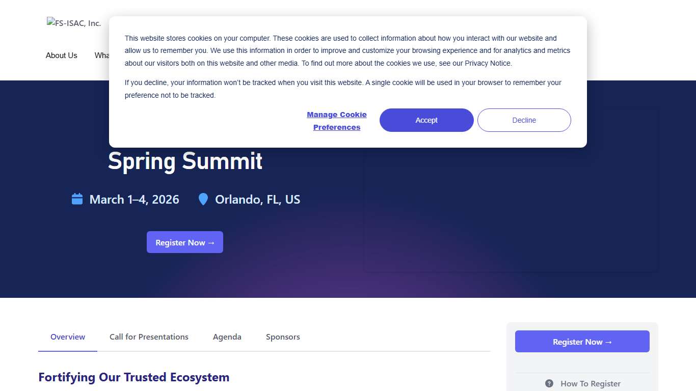 2026 Americas Spring Summit March 1–4 FS-ISAC