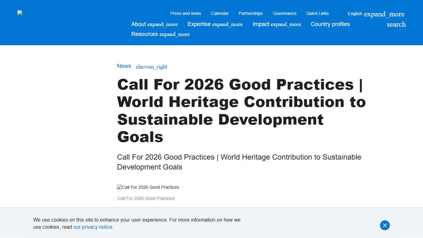 Call For 2026 Good Practices World Heritage Contribution to